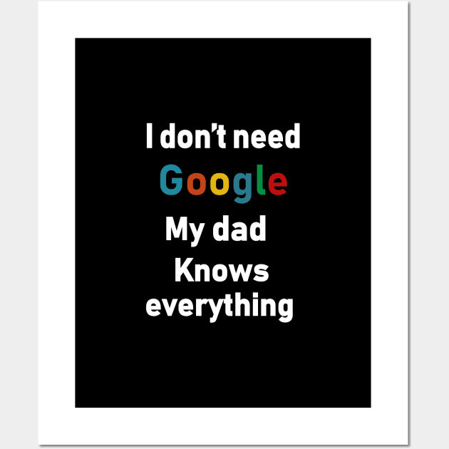 i dont need google my dad knows everything Wall Art by Souna's Store